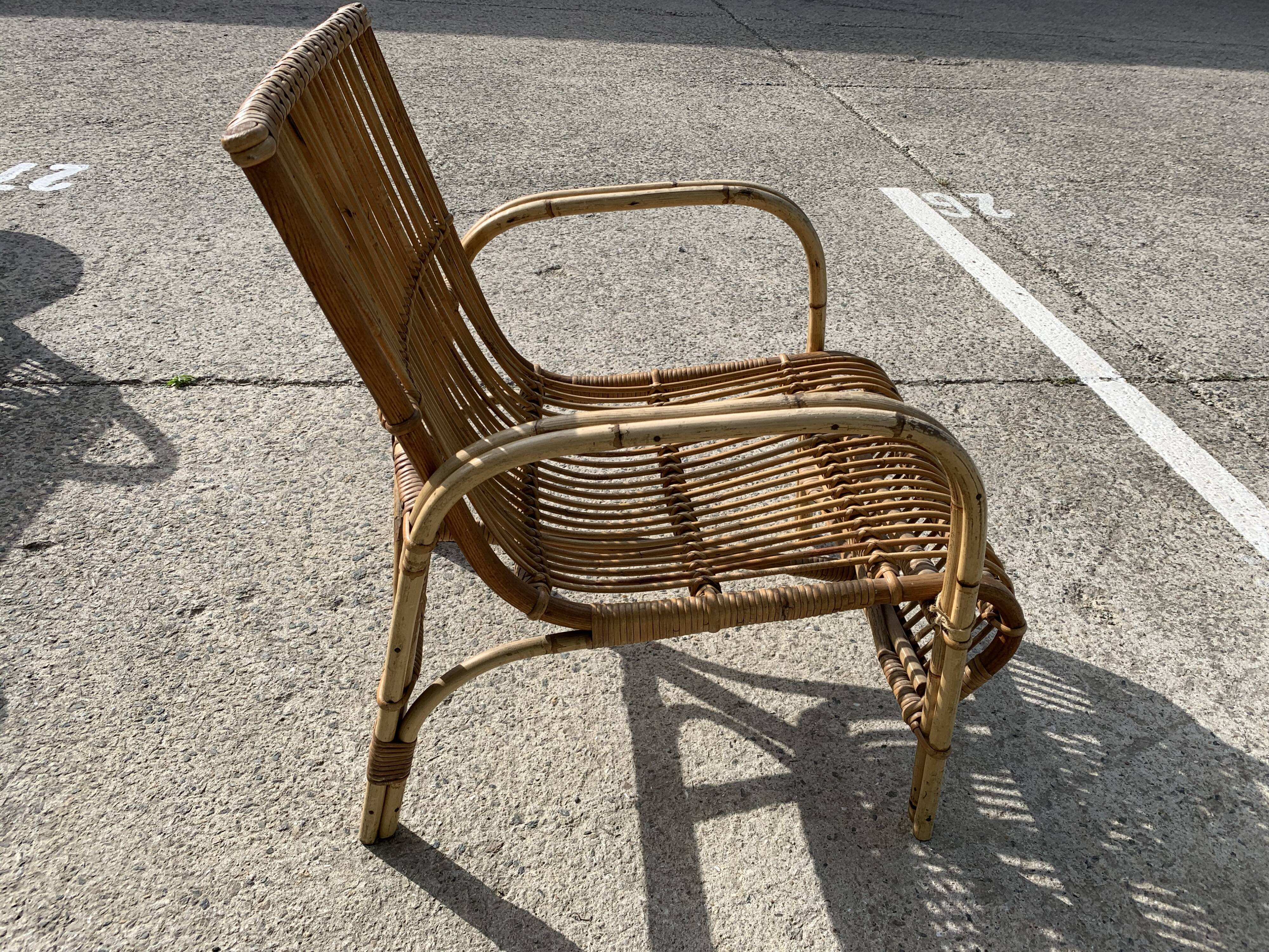 Lot de 3 fauteuils rotin Wengler