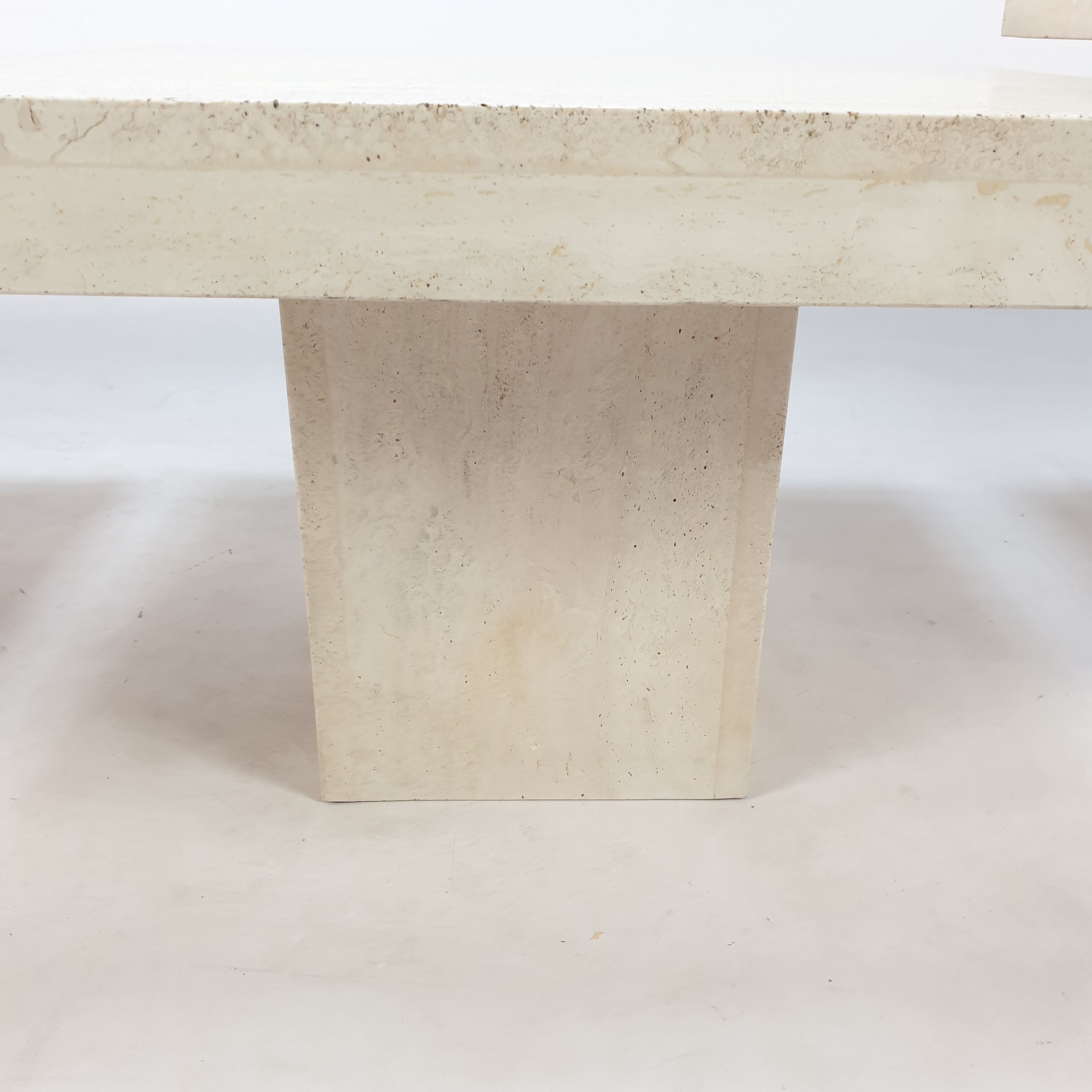 Set of 3 Italian Travertine Coffee Tables, 1980s
