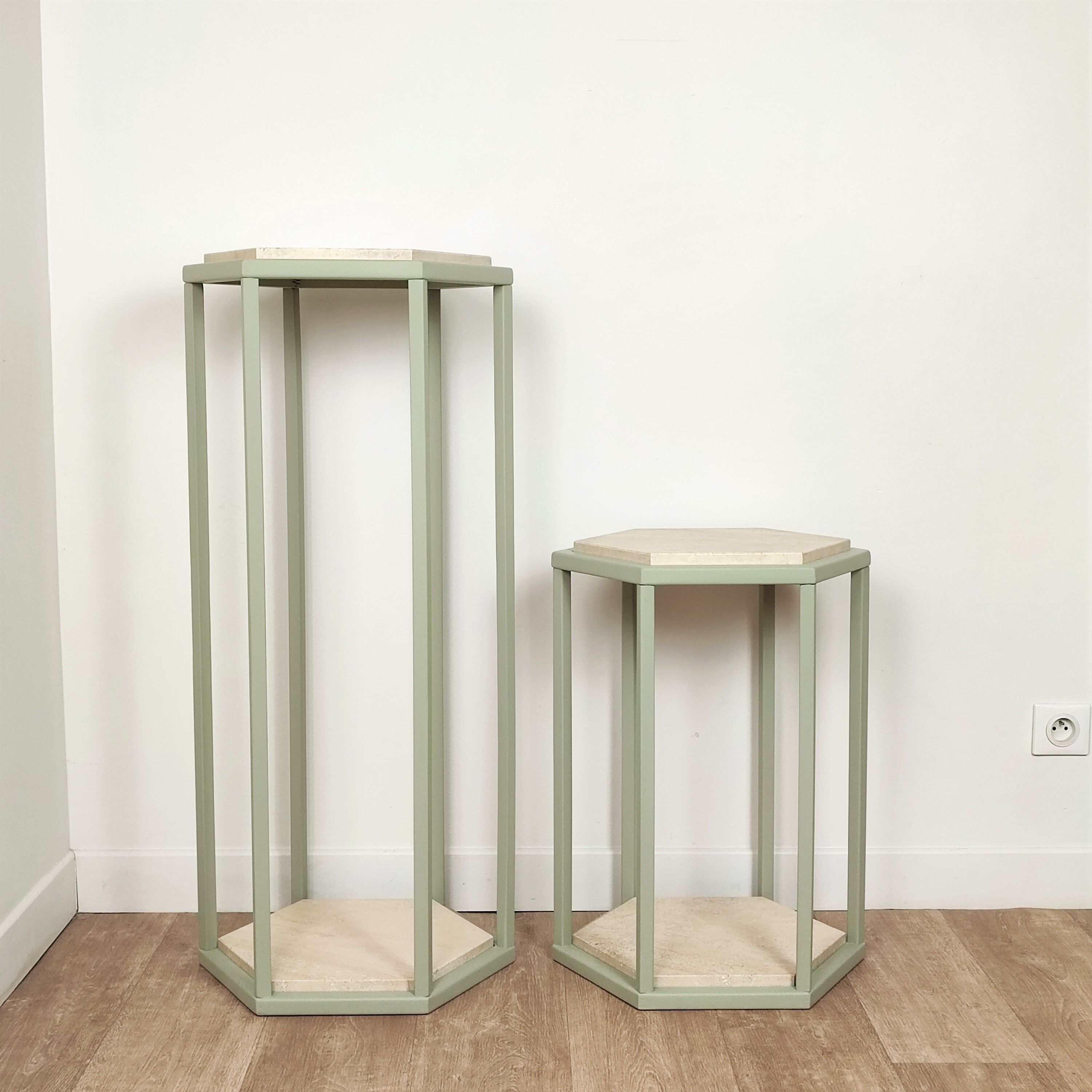 Wood and travertine harnesses