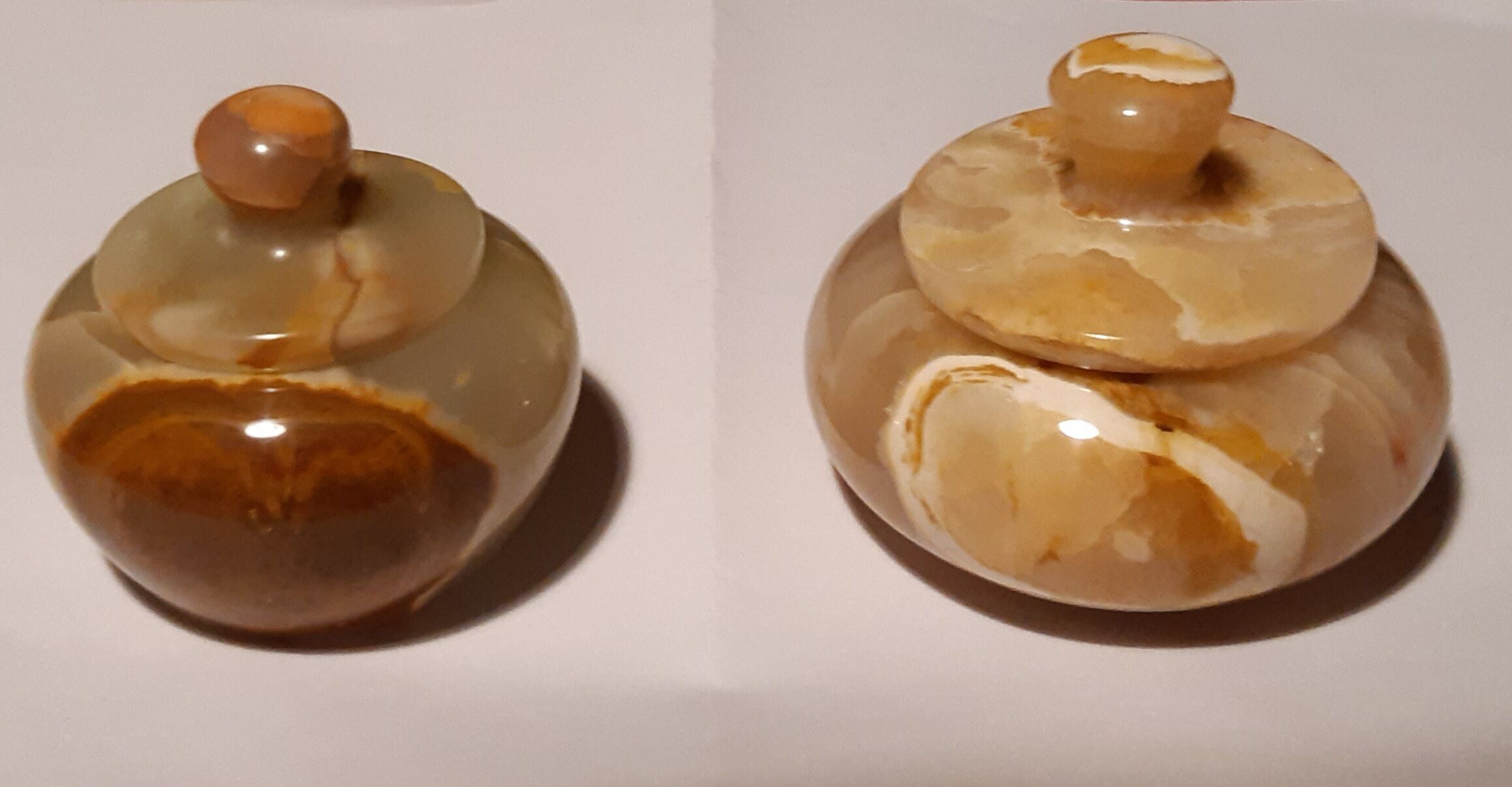 Small onyx stone boxes