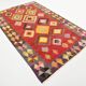 5x8 Red & Yellow Handmade Turkish Kilim Rug, 155x245Cm