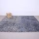 Blue Handmade Beni merirt Rug 258 x 305 cm - Abstract Wool Rug - Berber Rug