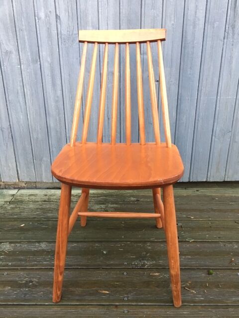 Vintage Scandinavian blond beech chairs.