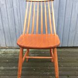 Vintage Scandinavian blond beech chairs.