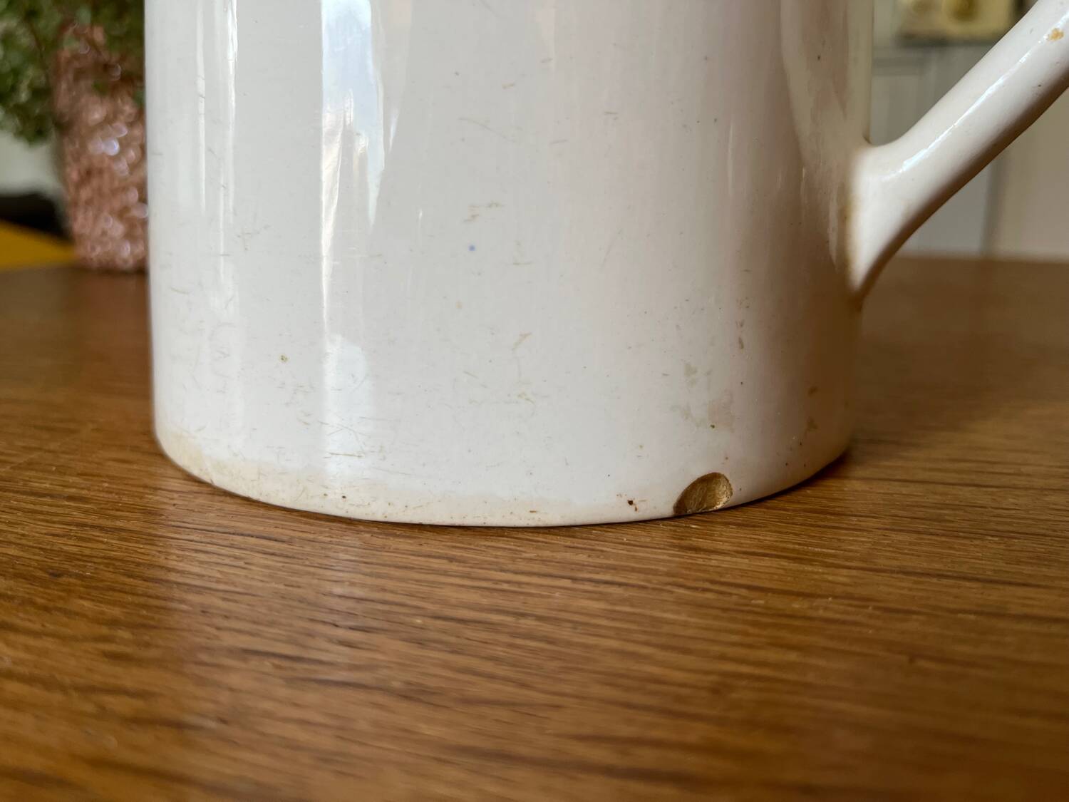 Old earthenware pitcher Digoin Sarreguemines Mary Lou