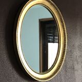 Miroir ovale doré 37x46cm