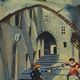 Small old painting oil on panel signed E. Guidi, frame