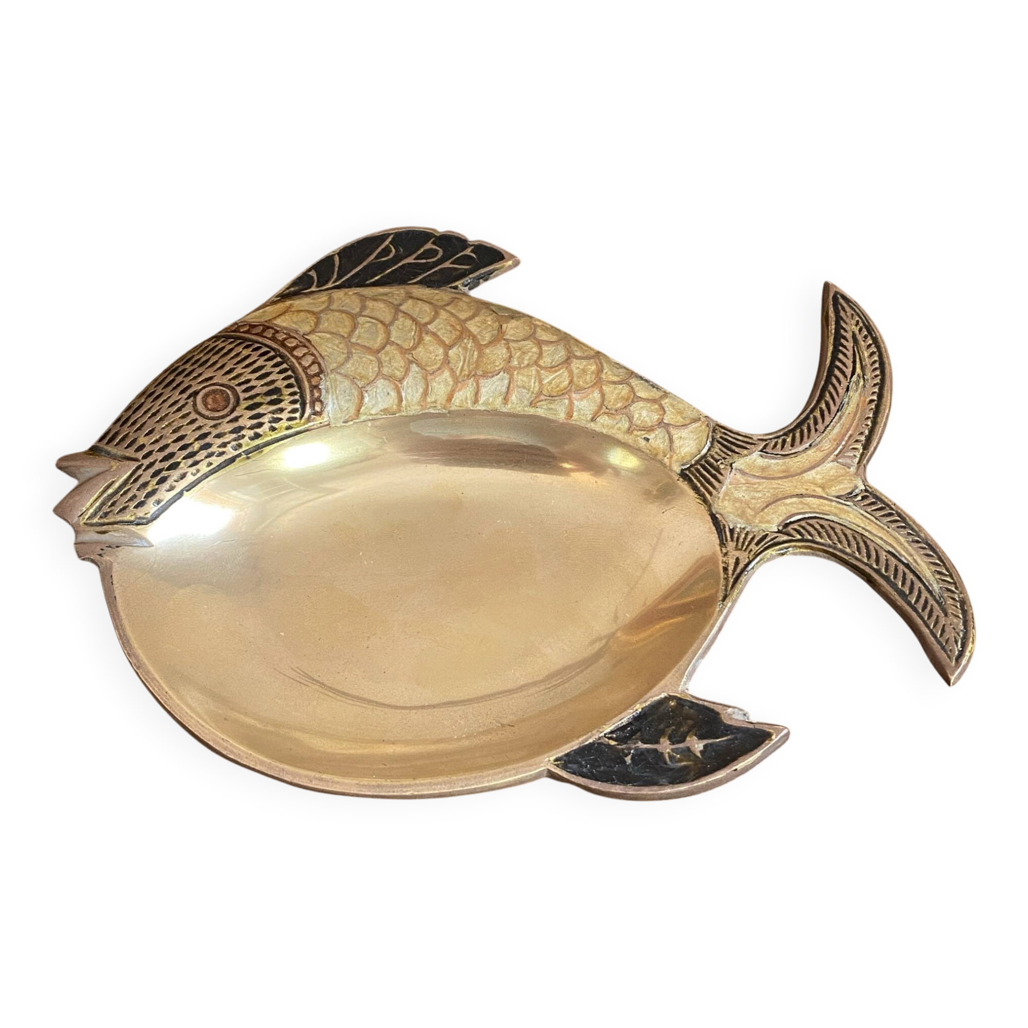Vide-poche poisson en laiton et nacre