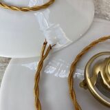 Pair of vintage white opaline pendant lights