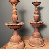 2 piques cierges anciens en fonte