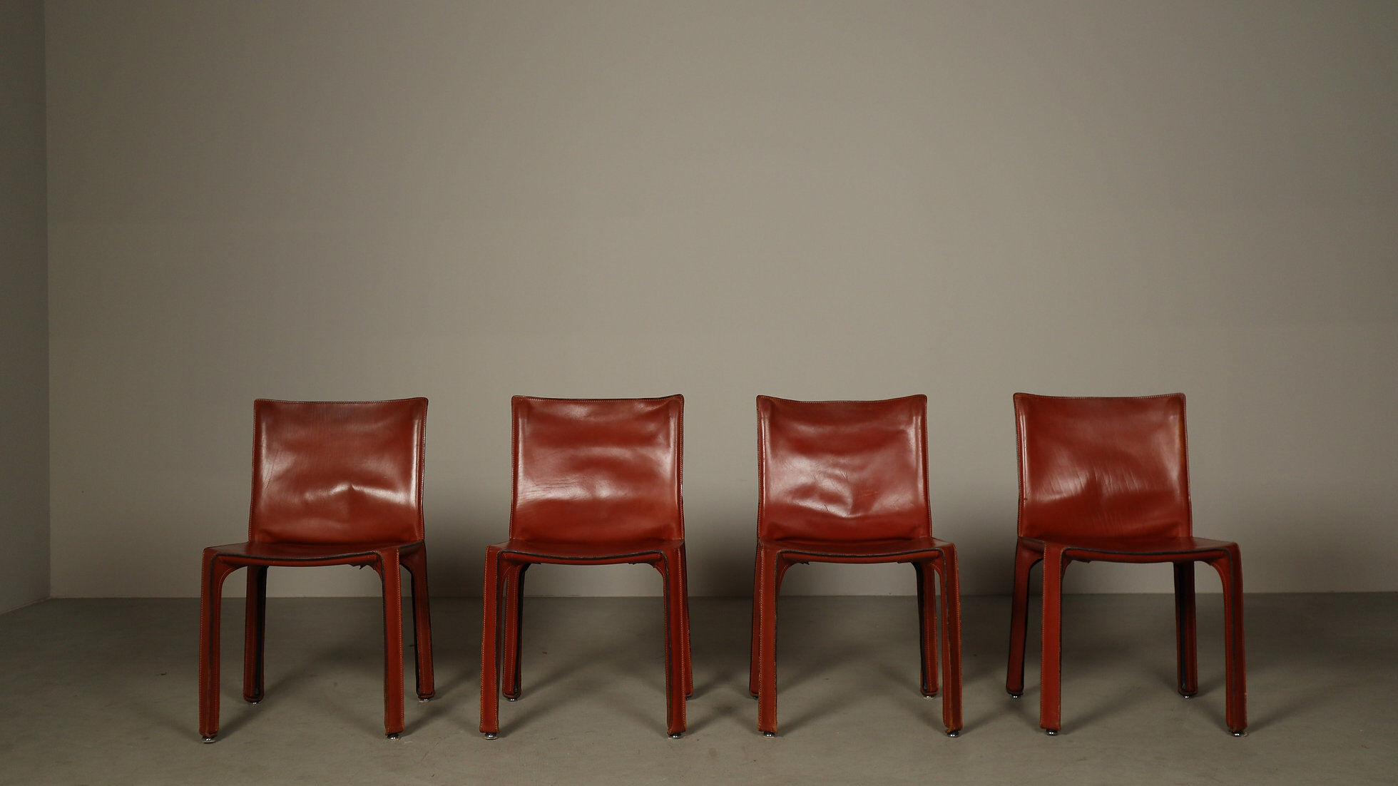 Set of four Cab 412 dining chairs by Mario Bellini for Cassina, 1977