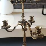 Pair of 3-arm curved chandeliers. Baroque/Rocaille style.