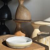 Large white and earthenware ceramic dish