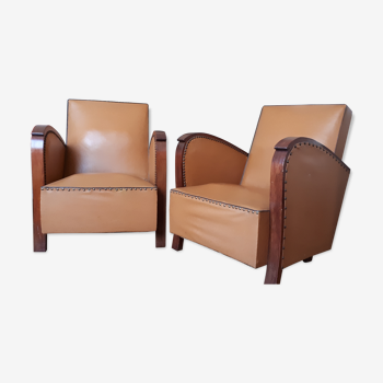 Paire de fauteuils vintage style art déco