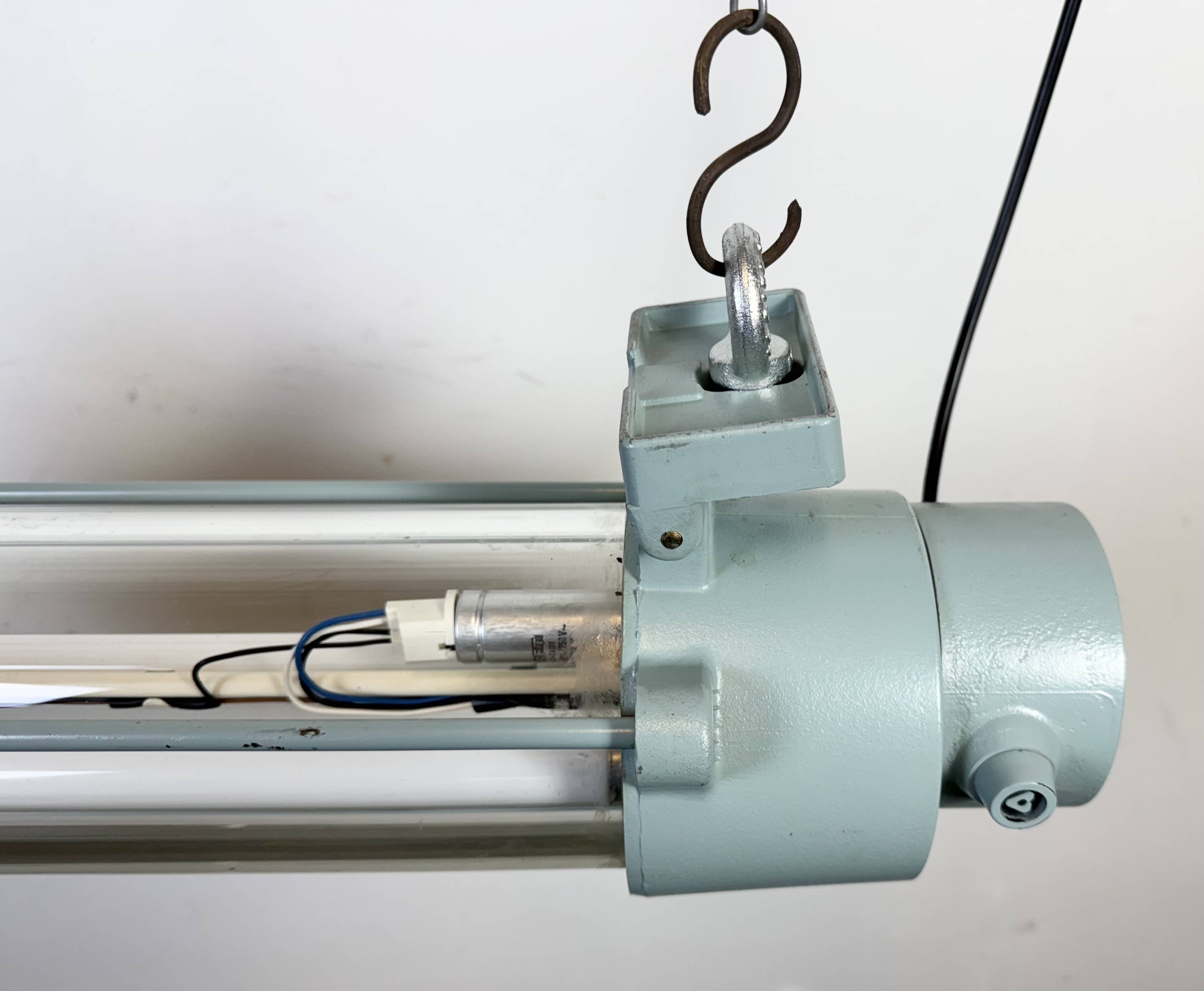 Industrial East German Fluorescent Tube Light From Leuchtenbau Wittenberg, 1980s