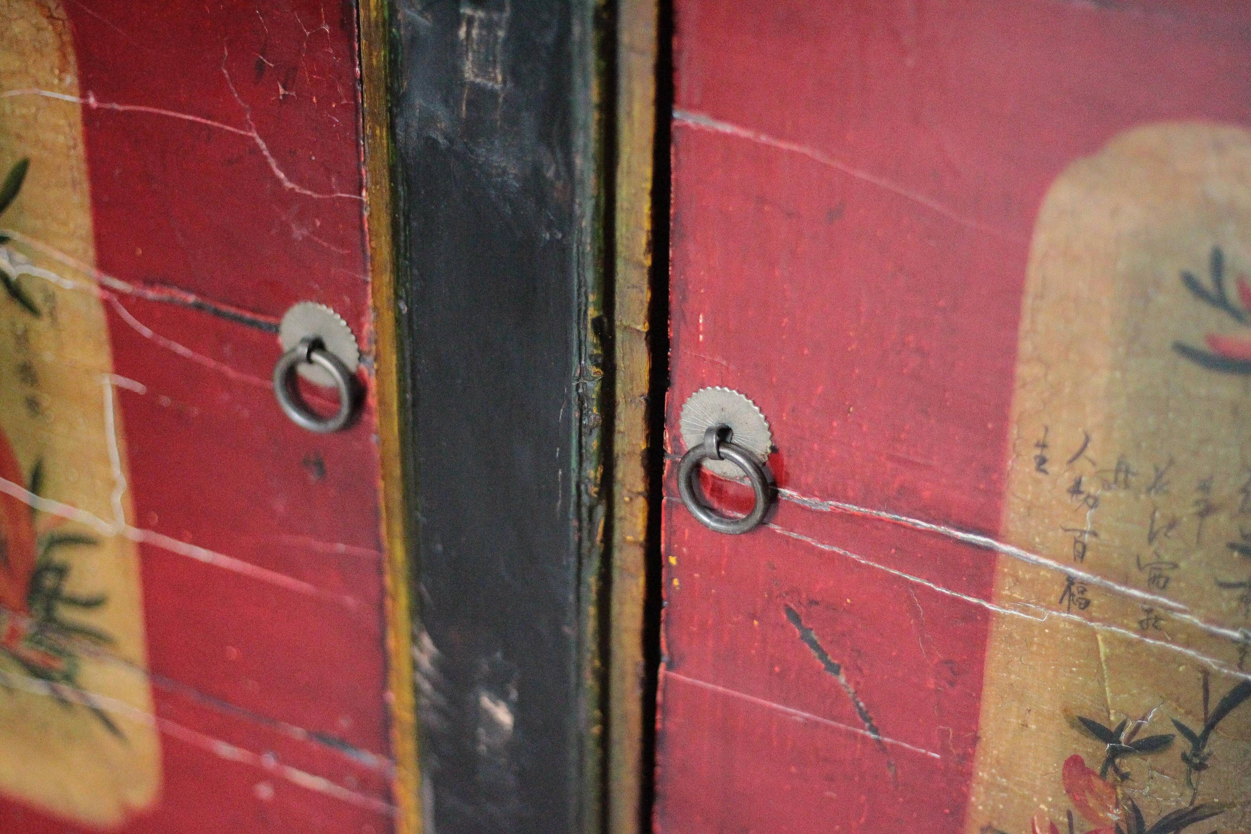 Chinese buffet from Mongolia, 2 doors, converted antique chest.
