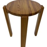 Mid century pinewood stool, minimalistic design 1960s