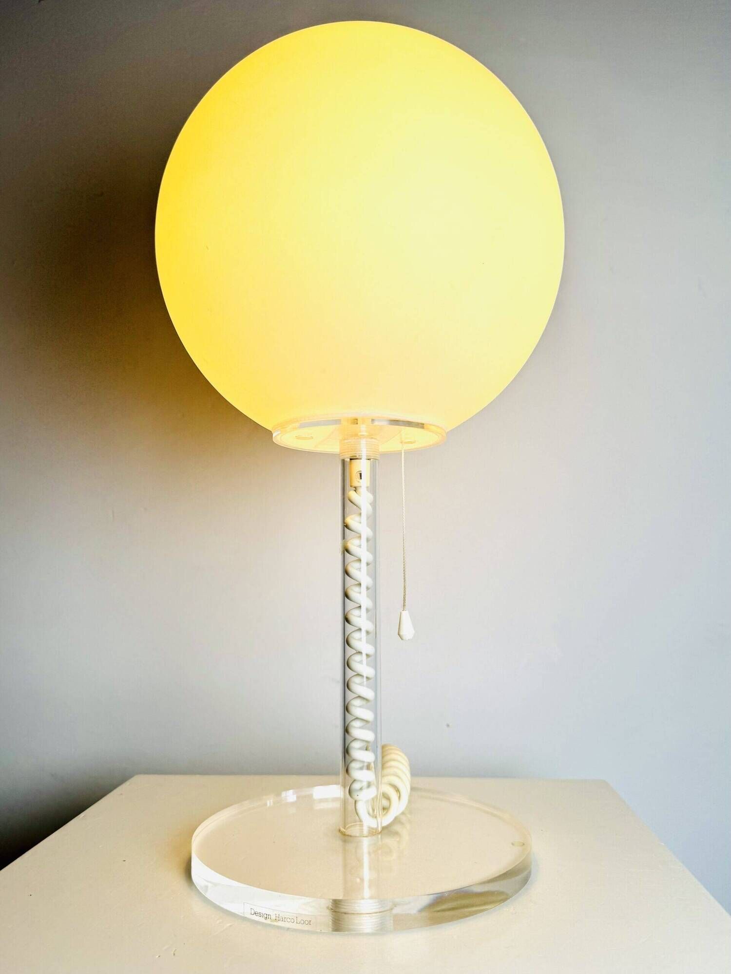 Milky Glass Sphere Table Lamp By Harco Loor For Harco Loor Design, The Netherlands 1980S