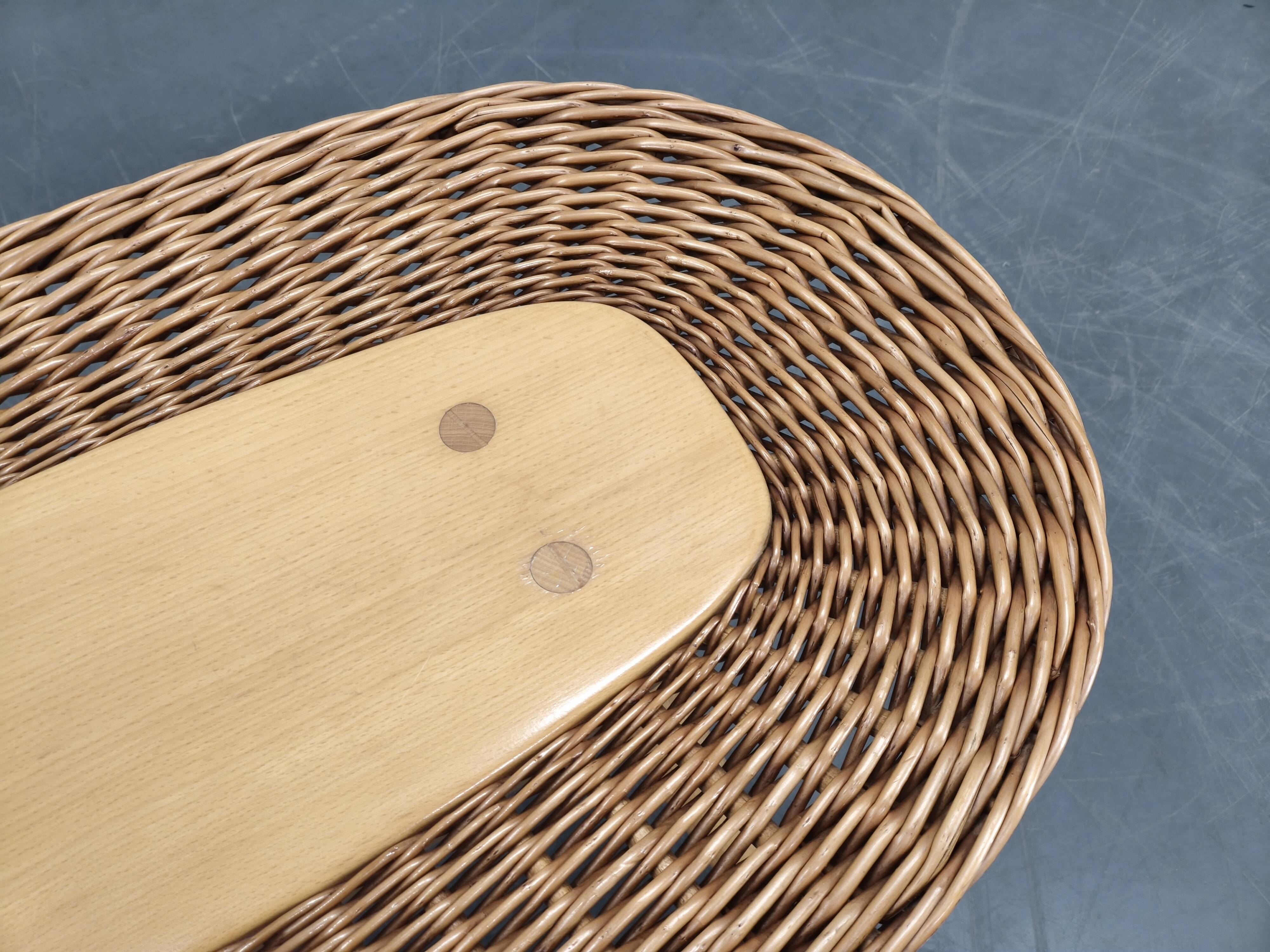 ULUV Rattan Coffee Table by Jan Kalous, Czechoslovakia, 1970s