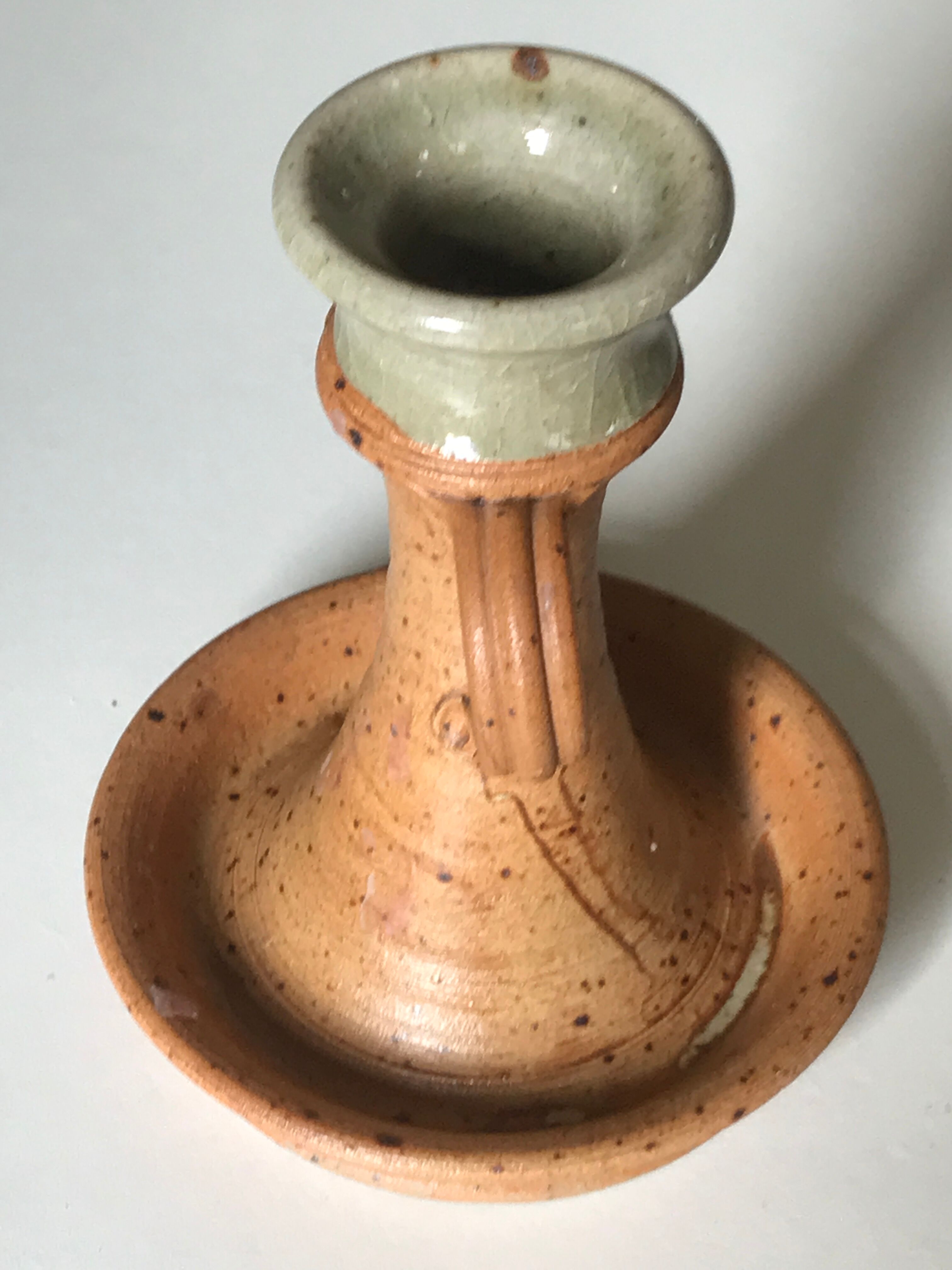 Vintage sandstone candle holder 1960
