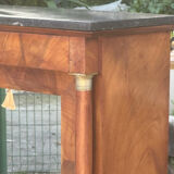 A small piece of Bonheur du jour with detached columns in Empire-era mahogany.