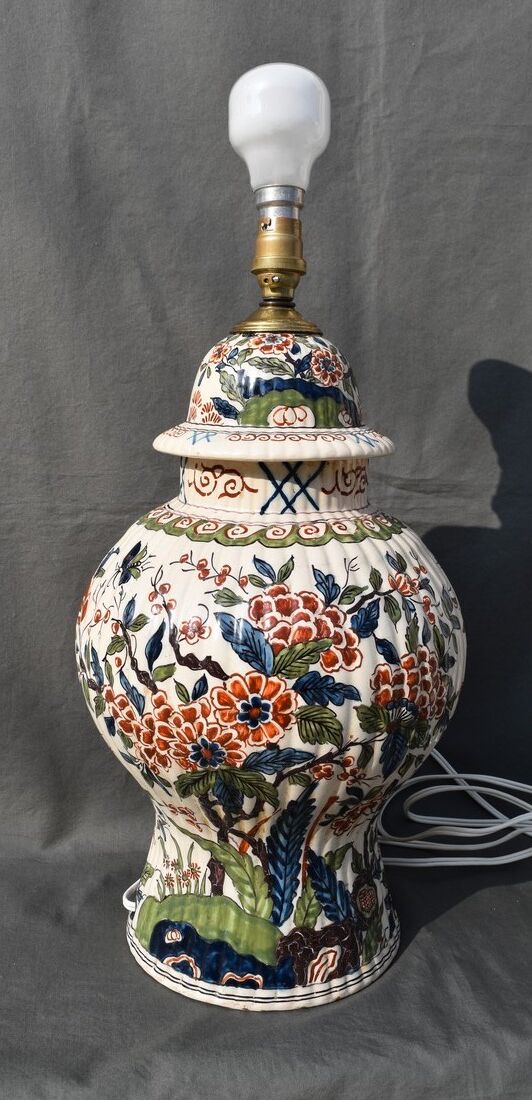 BIG LAMP IN DELFT DE DELFT polychrome decoration THE PARIS LAMPE