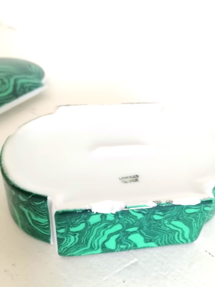 Malachite style porcelain box