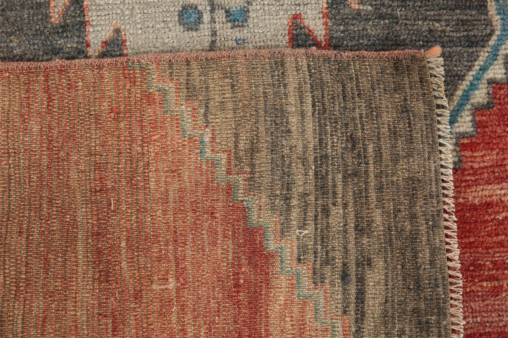 Red & Brown Vintage Persian Runner Rug, 81x317Cm