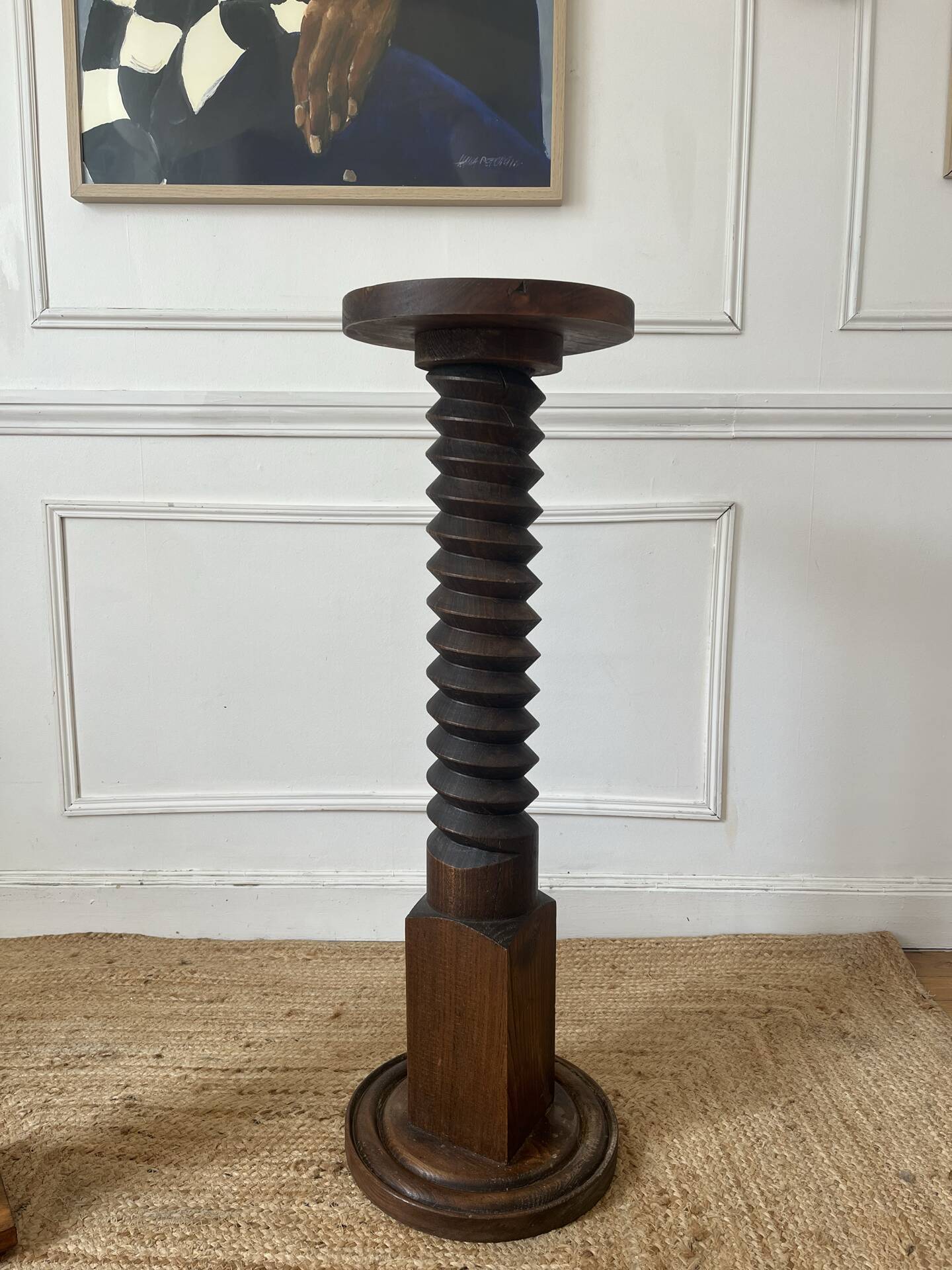 Column support screw for wooden press