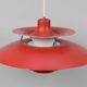 Suspension PH 5 rouge par Poul Henningsen pour Louis Poulsen, Danemark, années 80