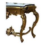 Large italian console in gilded wood in louis xv style, late 19th century, l 158 cm