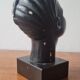 Art deco African woman bust plaster statuette signed Andre C registered