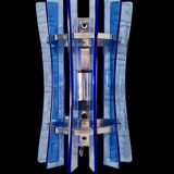 Veca appliques verre bleu structure chrome space âge , 1960s