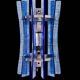 Veca wall lights blue glass chrome structure space age, 1960s