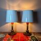 Lampes années 70 bois métal vinyle (X2)