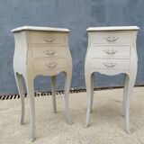 Pair of bedside Louis XV shabby style