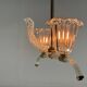 Venetian chandelier in clear Murano glass and brass circa 1950