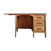 Bureau en bois années 50 avec rallonge intégrée