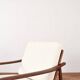 Mid-Century Danish Wood & Linen Lounge Chairs, Set of 2, 1960s.