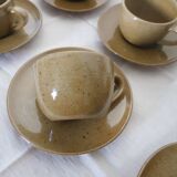 Set of 6 stoneware cups and saucers