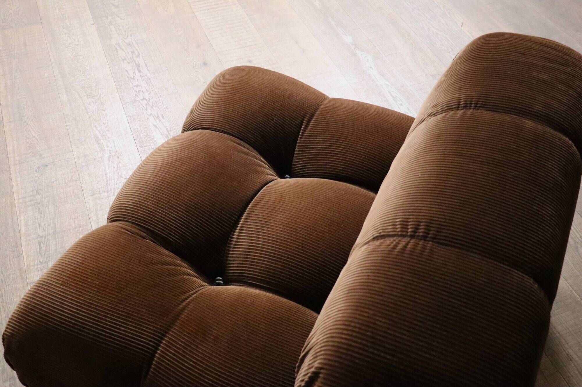 Camaleonda Sofa In Brown Corduroy By Mario Bellini For C&B Italia 1969