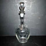 Antique PORTIEUX carafe, Pasteur model, with Empire engraving, 1930