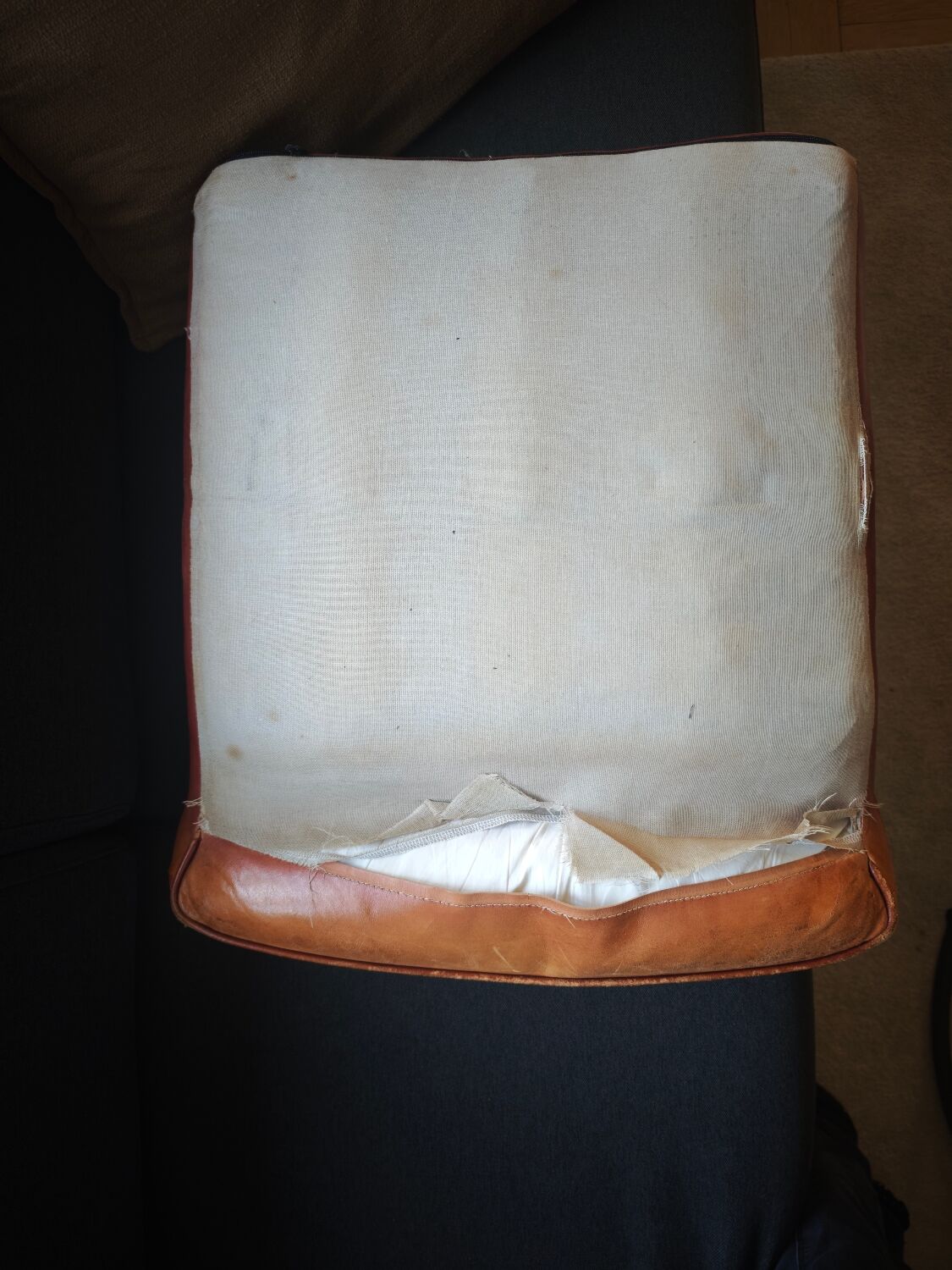 Genuine leather club armchair