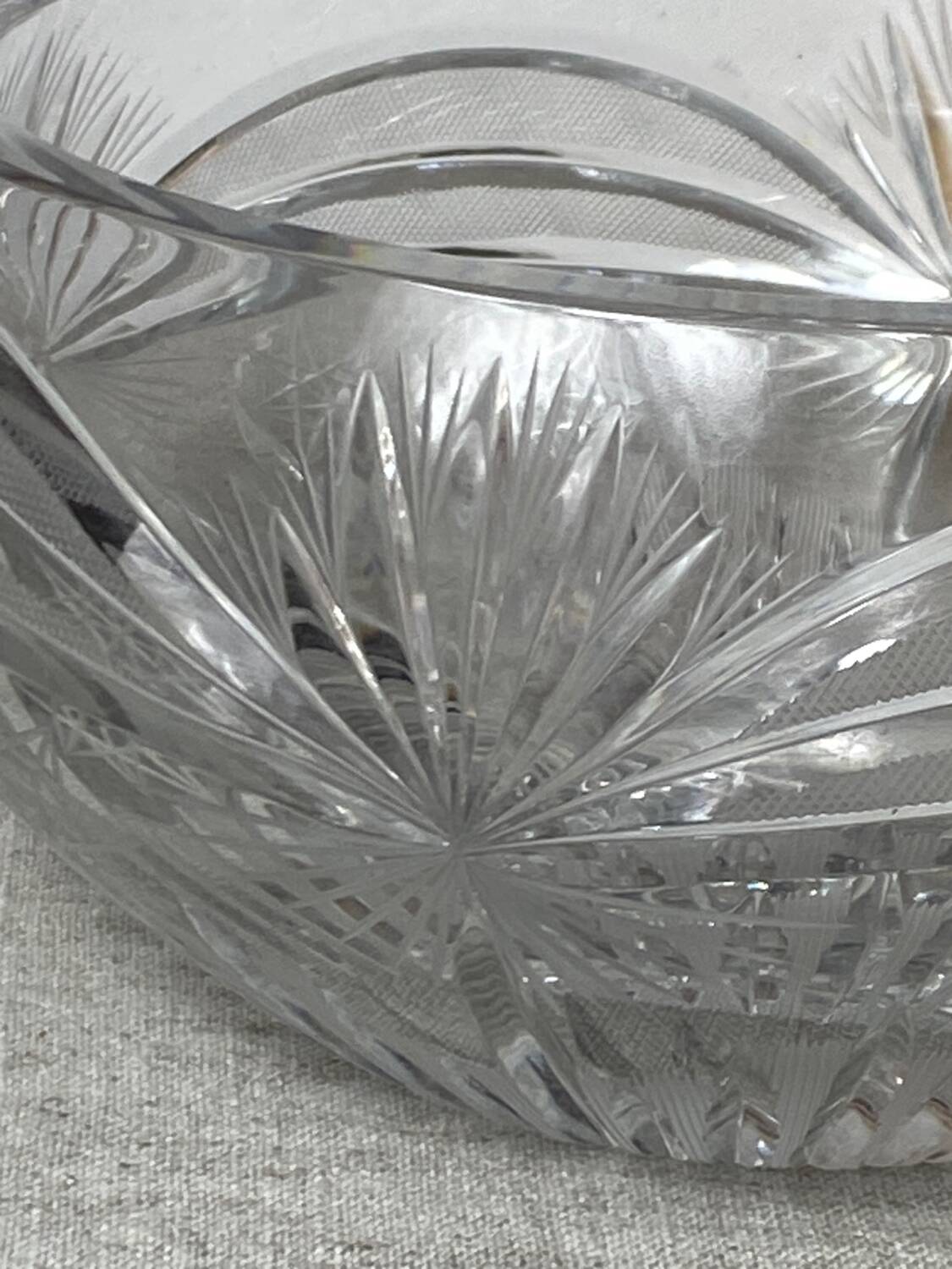 Cut crystal salad bowl