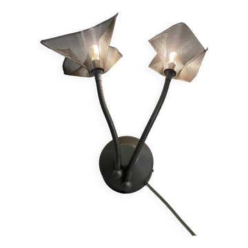 Rare appliqué simple Post Modern Mesh Flowers Design, 1980s, Belgium