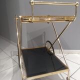 Vintage brass rolling side table, SGDG 1976