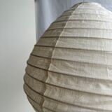 Suspension in rattan and natural japanese linen in the shape of a drop