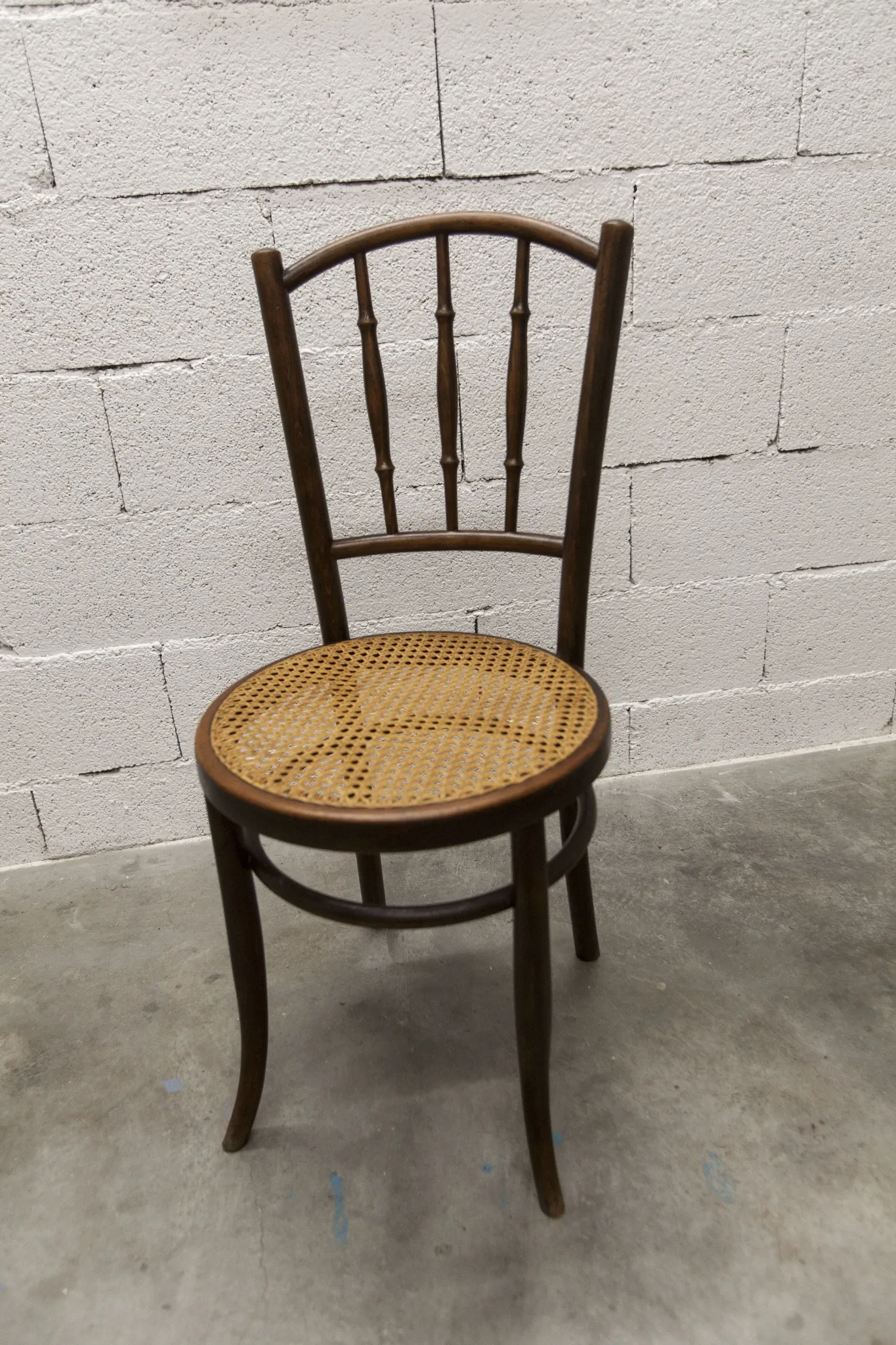 Bistro Chair Fischel 1930 Curved Wood Caning