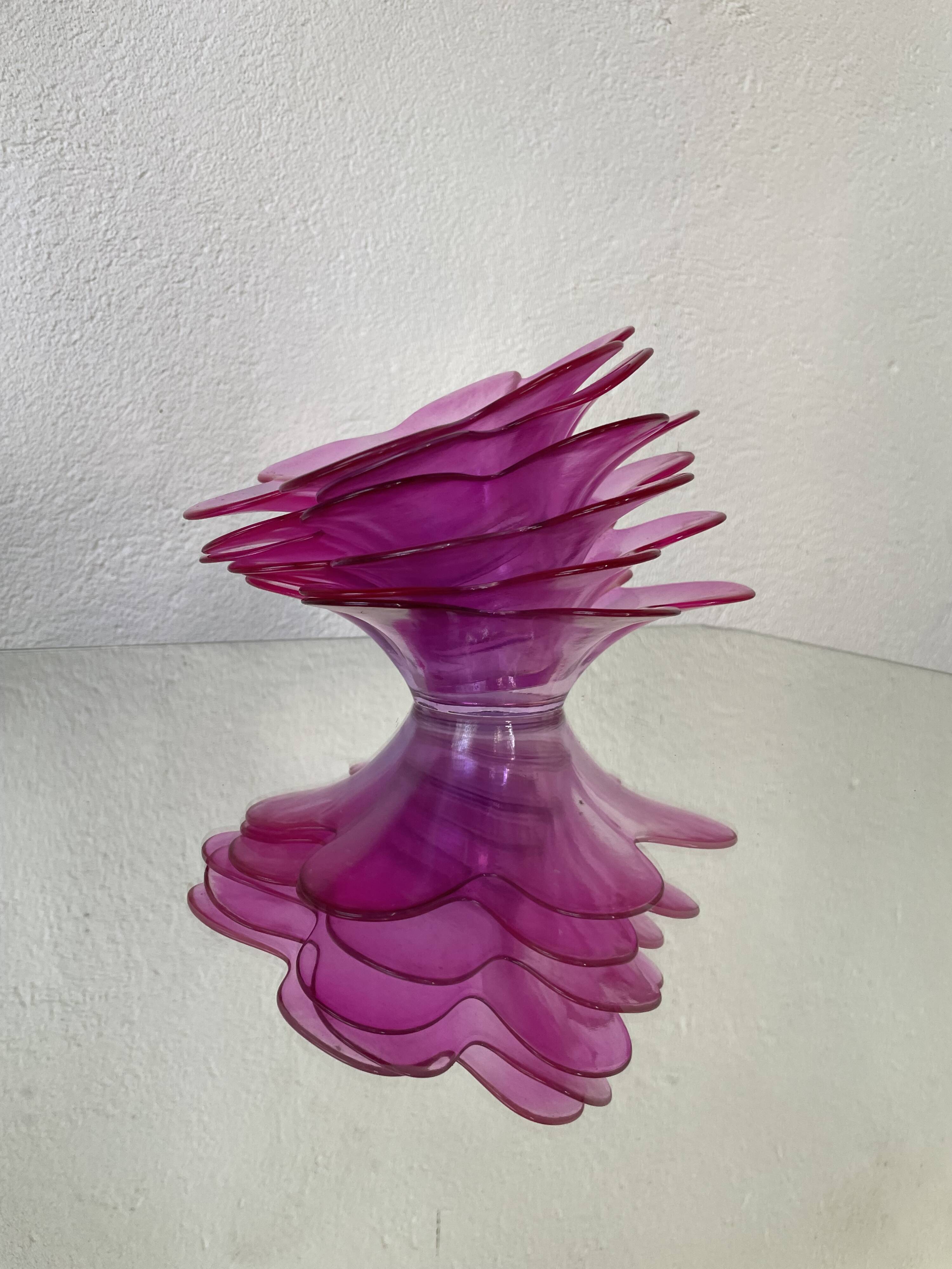 6 pop pink glass cups