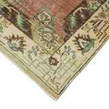 Tapis beige des années 1980 tissé à la main d'Anatolie 192 cm x 326 cm